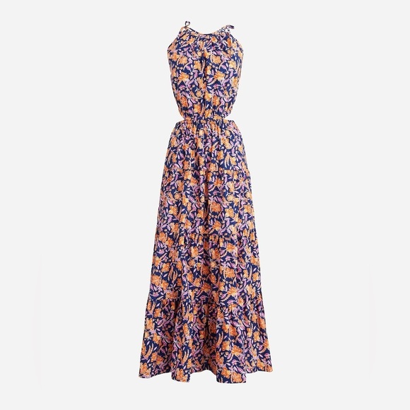 J. Crew Dresses & Skirts - J. Crew Harborside cutout dress navy orange floral sz xs